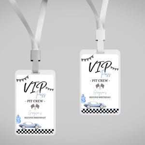 Race Car Party VIP Pit Crew Pass - Editable Template - Instant Download - Two Fast Birthday Decor - Race Car Party Pit Crew Pass