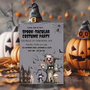 Spooktacular Party | Editable Halloween Birthday Invitation | Cute Halloween Ghost Birthday Party Invite | Digital Download | Spooky Invite