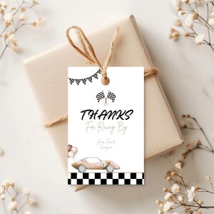 Editable Two Fast Birthday Favor Tags - Race Car Thank You Tags - Instant Download - Vintage Racecar Template