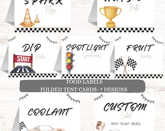 Two Fast Birthday Food Labels: Race Car Party Decor (Instant Download)