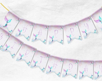 Mermaid Birthday Banner: Under The Sea Party Decor (Instant Download)