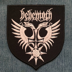 BEHEMOTH Shield embroidered patch Belphegor Dimmu Borgir Marduk Hate Satyricon Immortal Watain Dark Funeral Rotting Christ Gorgoroth Emperor