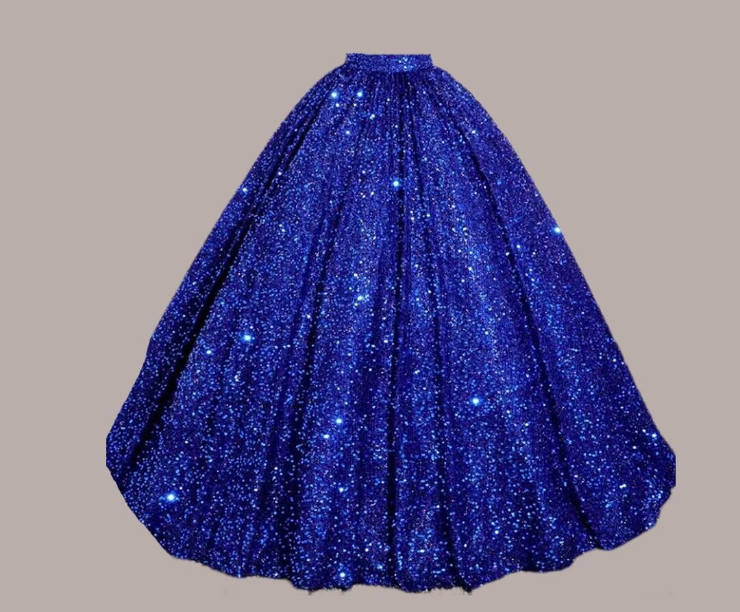 Classic Sequin Skirt in Baby Blue