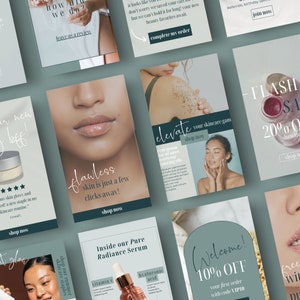 24 konfigurowalne szablony Canva e-maili dla branży kosmetycznej | Marketing e-mailowy | Klaviyo Mailchimp Convertkit | Szablon e-mailowego marketingu pielęgnacji skóry