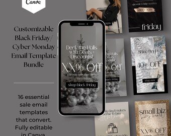 Black Friday Cyber Monday Email Templates | Canva Editable (Digital Download)