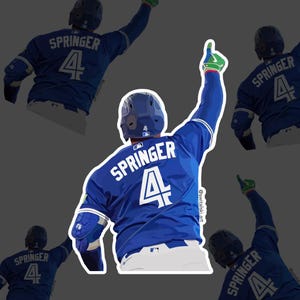 George Springer Toronto Blue Jays MLB baseboll digital konst illustration laptop dekal klistermärke