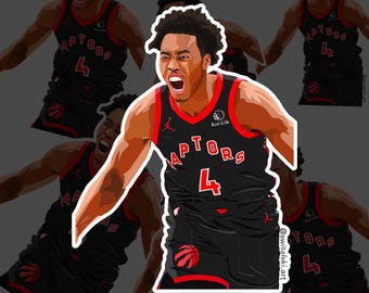 Scottie Barnes Toronto Raptors NBA Digital Art Illustration Laptop Decal Sticker