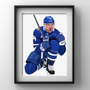 Auston Matthews Toronto Maple Leafs NHL Digital Art Illustration Print 8.5x11&quot; Matte Photo Paper