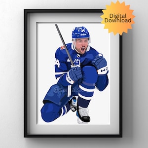 Auston Mattews Illustration • Toronto Ahornblätter • Digitale Datei • Druckbare Kunst • Hockey Illustration • Digitale Kunst