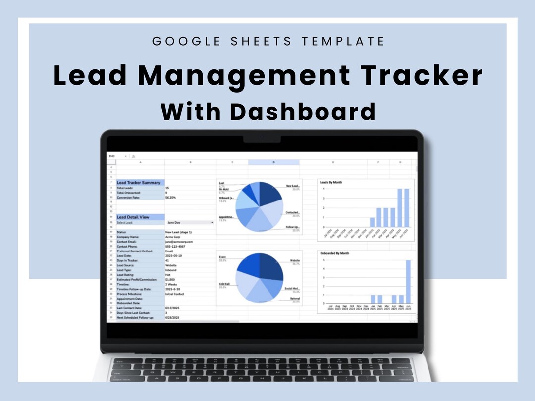 Google Sheets Lead Tracker | Lead Manager Template for Real Estate and ...