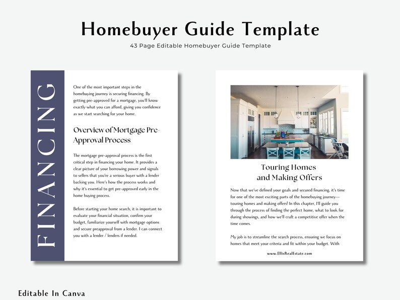 Home Buyer & Seller Guide Bundle Editable/customizable in Canva Realtor