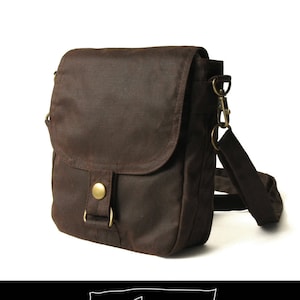 Waxed Canvas Hip Bag, Waxed Canvas Bag, Waxed Canvas Pouch The Brown Hipster Plus image 1