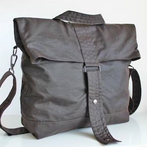 Customisable Rucksack in Brown Waxed Canvas, Bag Converts from Backpack to Messenger to Tote, Handmade in UK, Gift for Him, Gift for Her