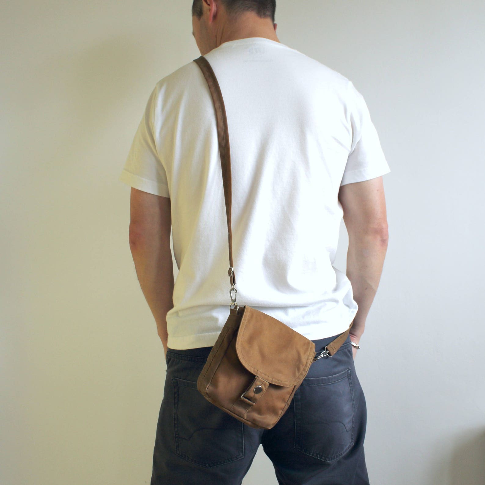 Waxed Canvas Hip Bag Waxed Canvas Bag Vegan Hip Pouch Waxed Etsy