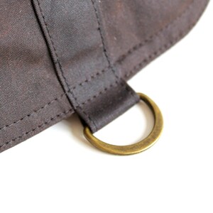 Waxed Canvas Hip Bag, Waxed Canvas Pouch, Waxed Canvas Bag, Vegan Clutch Bag The Brown Saddle Purse image 4