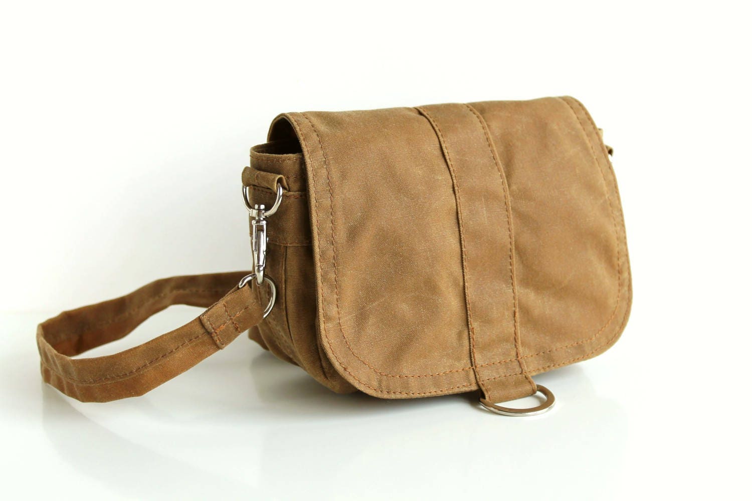 Waxed canvas hip bag waxed canvas pouch gold shoulder bag Etsy
