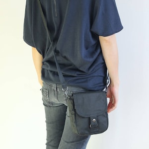 Waxed Canvas Travel Pouch in Black, Vegan Pouch, Waxed Canvas Bag, Waxed Canvas Pouch The Black Hipster Plus image 6