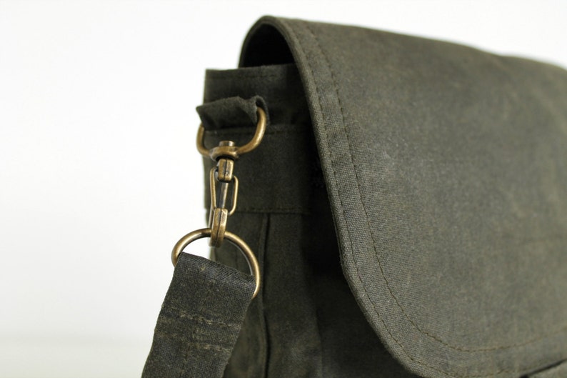 Waxed Canvas Bag, Waxed Canvas Hip Bag, Waxed Canvas Pouch The Olive Hipster Plus image 4