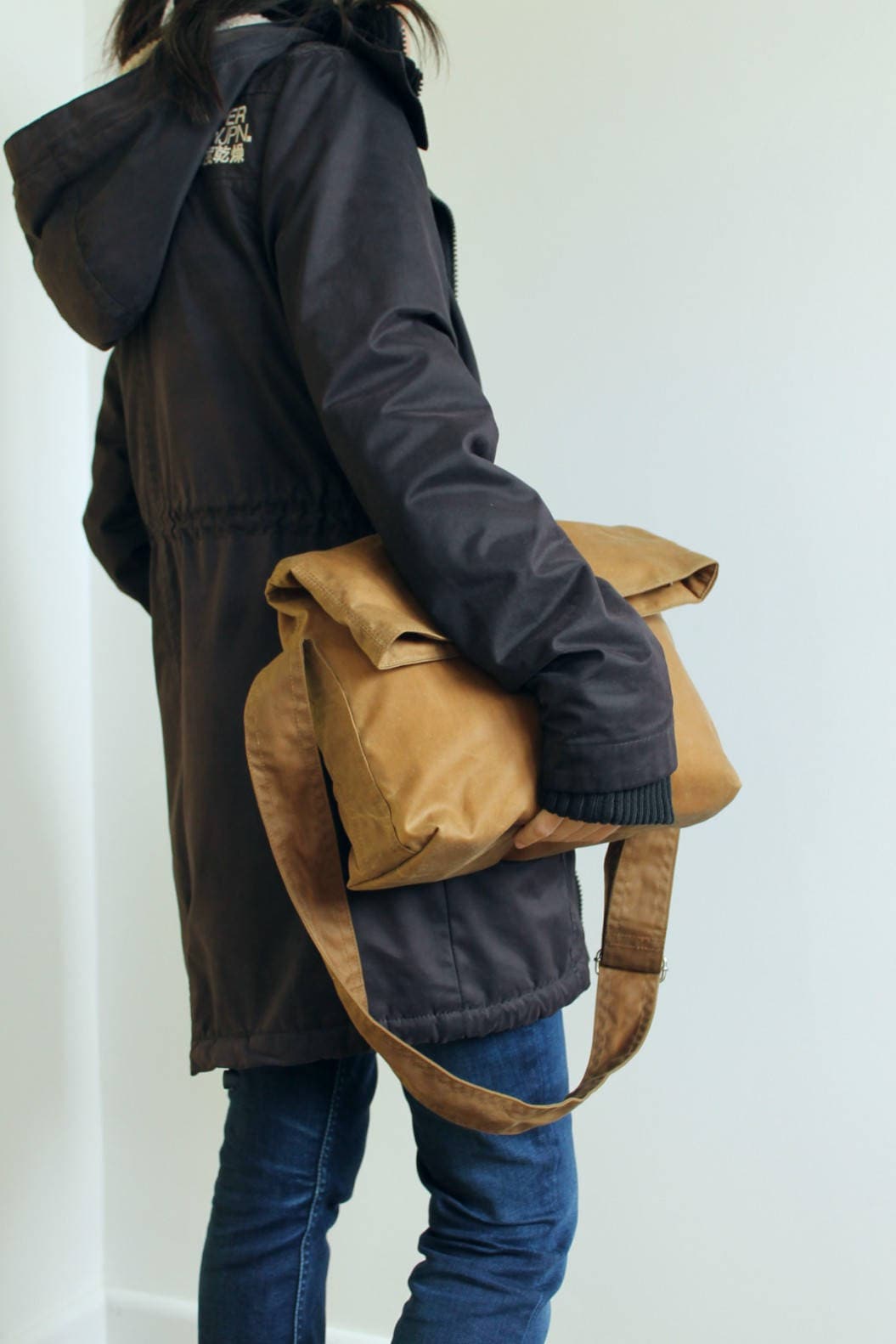 Waxed Canvas Handbag, Waxed Canvas Purse, Waxed Canvas Shoulder Bag