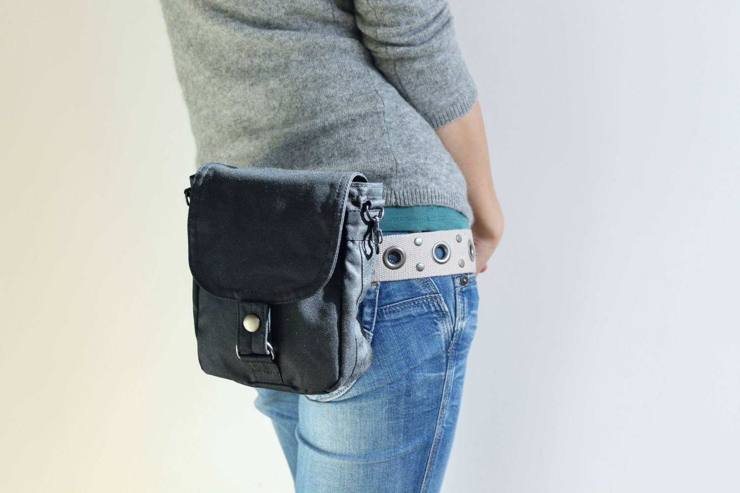 Waxed Canvas Hip Bag Waxed Canvas Bag Vegan Hip Pouch Waxed Etsy