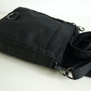 Waxed Canvas Travel Pouch in Black, Vegan Pouch, Waxed Canvas Bag, Waxed Canvas Pouch The Black Hipster Plus image 4