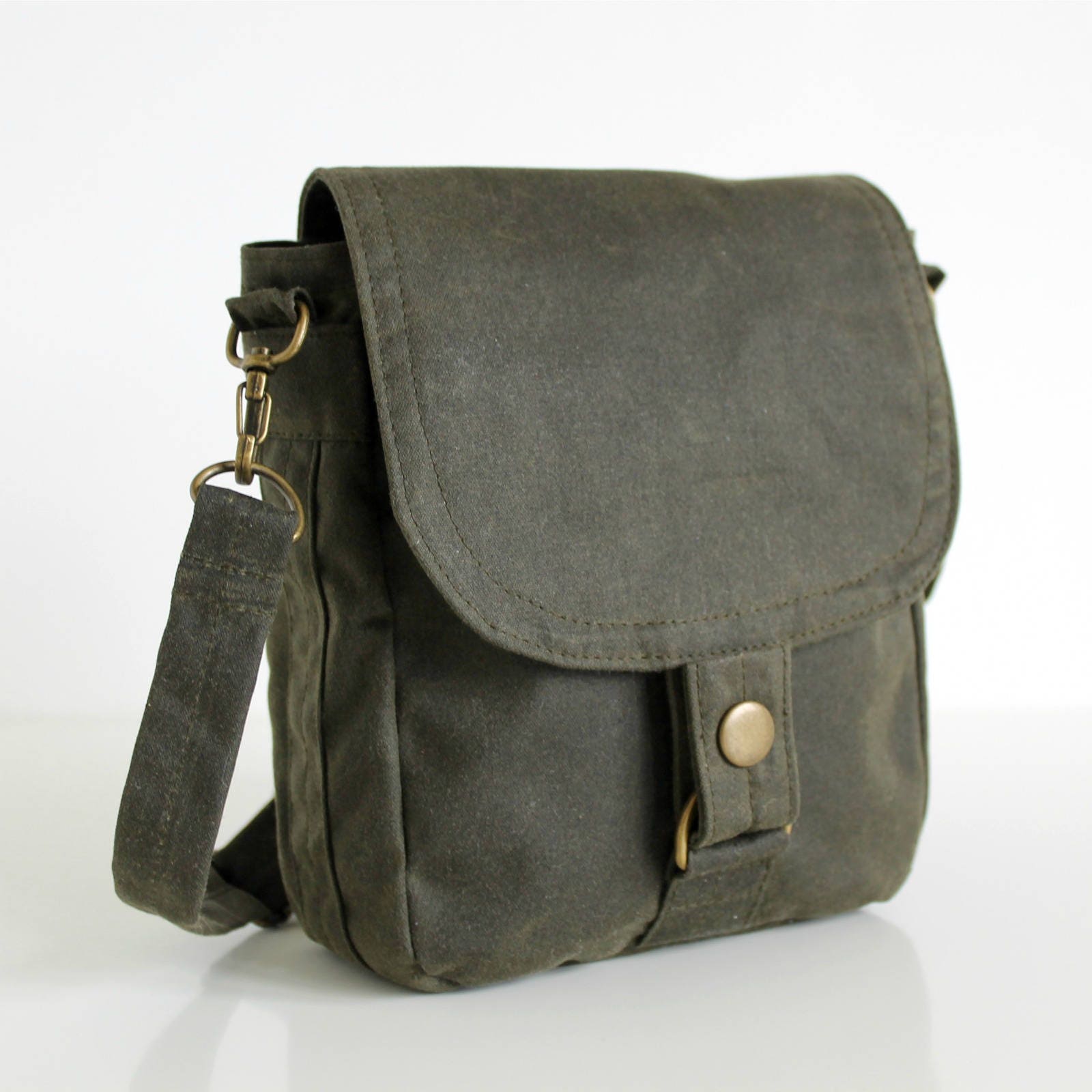 Waxed Canvas Bag, Waxed Canvas Hip Bag, Waxed Canvas Pouch the Olive