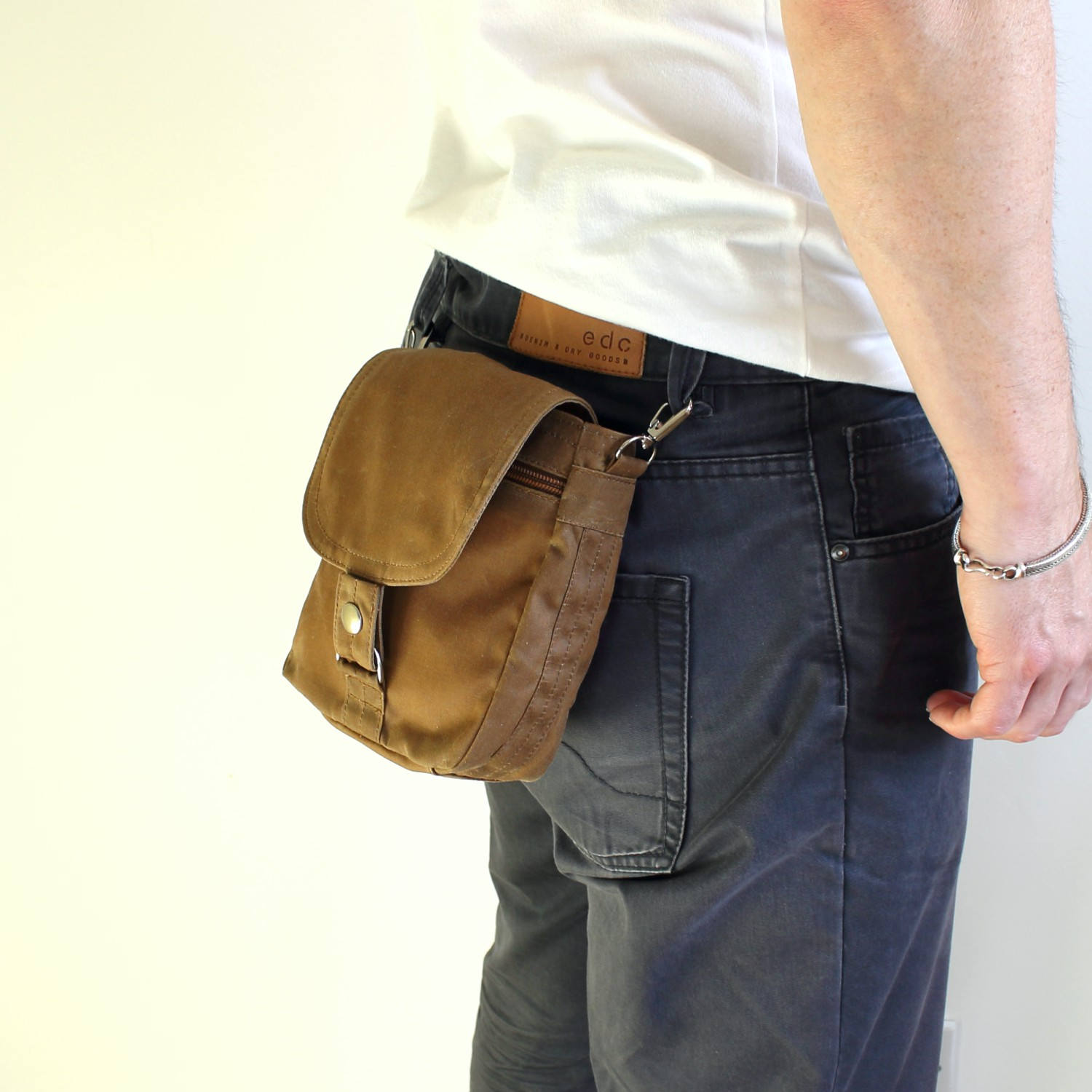 Waxed Canvas Bag, Waxed Canvas Hip Bag, Waxed Canvas Pouch the Olive