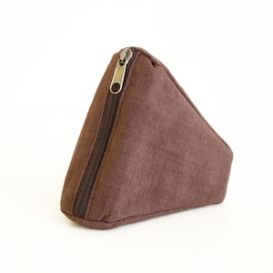 Bolsa de algodón orgánico, bolsa marrón, monedero, mini organizador, bolsa con cremallera, mini bolso, bolso tipo cangurera, llavero - The Brown Sushi Pouch