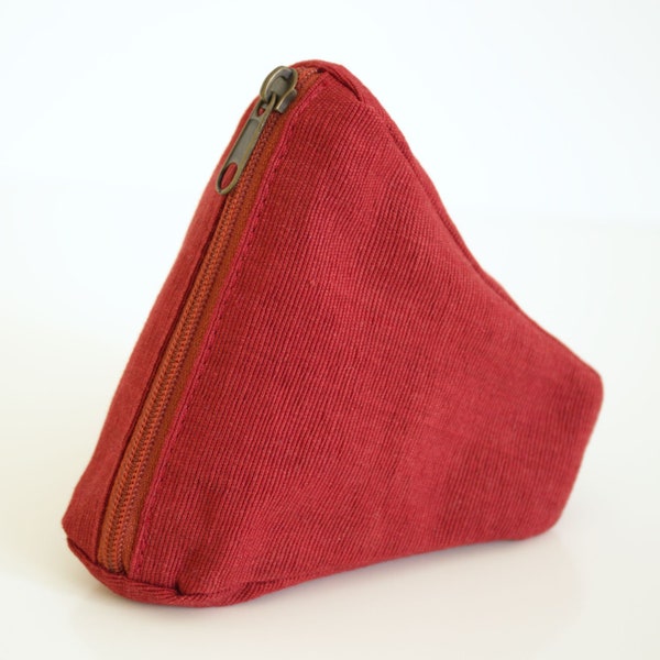 Bolsa de algodón orgánico, bolsa roja, monedero, mini organizador, bolsa con cremallera, mini bolso, bolso de bolsa, bolso de llaves - The Ruby Sushi Pouch