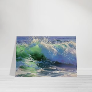 2ND WAVE - Modern Coastal Art - Tranquil Seascape Canvas Wall Art in Horizontal Format