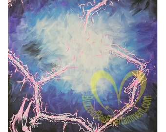 Fairy Lightning - Original Signed Acrylic Paintings on Stretched Canvas Wall Decor 20" x 16"