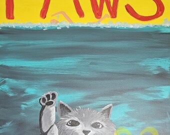 Paws - Original Acrylic Painting on Stretched Canvas 20"x16" Signed