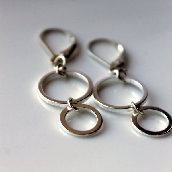 Geometric Round Earrings,Sterling Silver Earrings, Infinity, Circles, Rounds, Modern