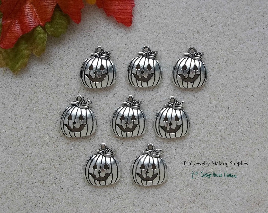 Jack O Lantern Halloween Pumpkin Charms 8pc para joyería Hacer ...