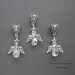 Guardian Angel CrystalAB Czech Beaded Large Hole European Style Dangle Bead Charm 3pc.