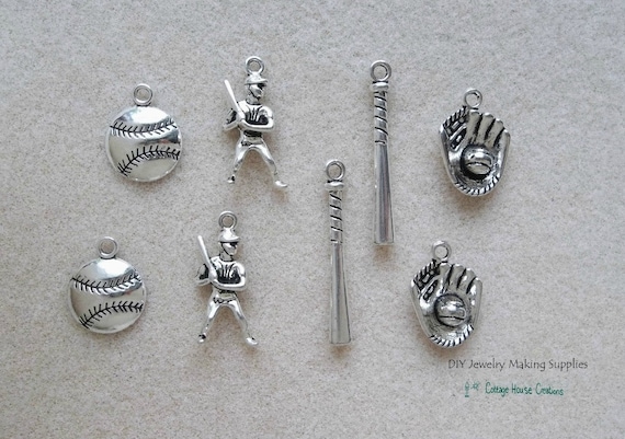 Baseball charms for jewelry making deals