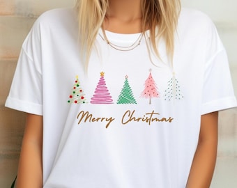 Merry Christmas Tree T-Shirt, Unisex, Short Sleeve