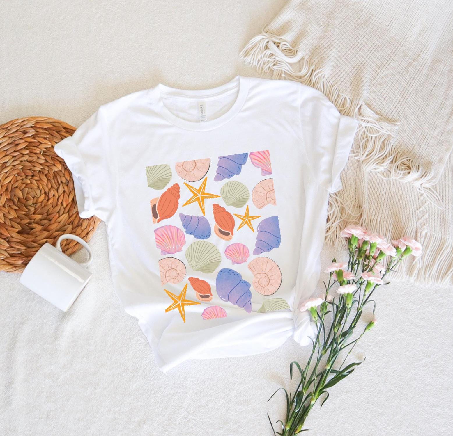 Shell T-Shirt, Short Sleeve, Women's, Summer T-Shirt, Shell Lover