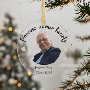 Personalized Photo Memorial Ornament, Custom Remembrance Ornament, Memorial Day Acrylic Ornament, Family Loss Ornament, Funeral Ornaments