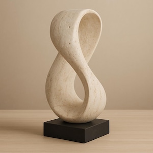 New Travertine Twist Sculpture - Minimalist and Modern Home Decor