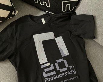 T-shirt 20e anniversaire N - Nostalgique - Jeu de ninja - Logiciel Metanet - La Voie du ninja