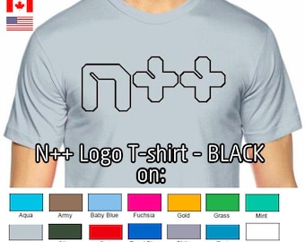 N++ (NPLUSPLUS) BLACK logo - American Apparel Unisex Fine Jersey Short-Sleeve T-Shirt | 2001W