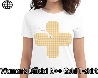 N++ (NPLUSPLUS) Ninja and Gold - T-shirt manica corta donna - Anvil 880