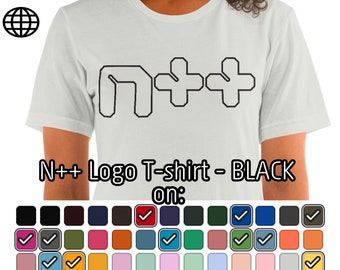 Logo N++ (NPLUSPLUS) - NERO su molti colori - T-Shirt Unisex Manica Corta Bella Canvas