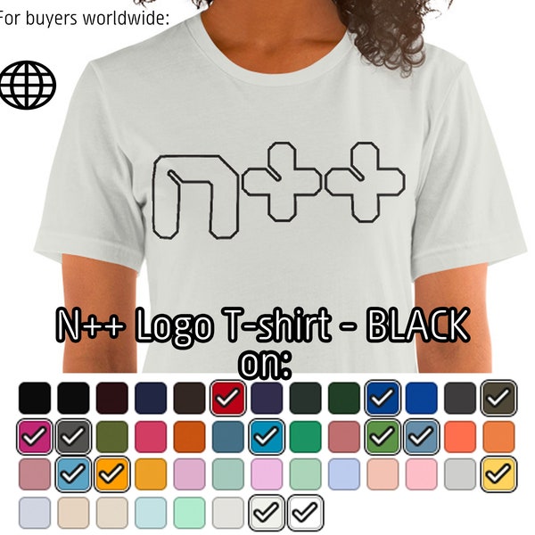 N++ (NPLUSPLUS) Logo - BLACK on many colours - Short-Sleeve Unisex T-Shirt Bella Canvas