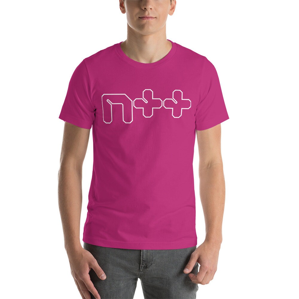 N++ (NPLUSPLUS) Logo - WHITE- on Many Colours - Short-sleeve Unisex T ...