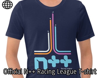 T-shirt officiel de la Racing League - N++ (NPLUSPLUS) - T-shirt unisexe à manches courtes Bella Canvas - Navy