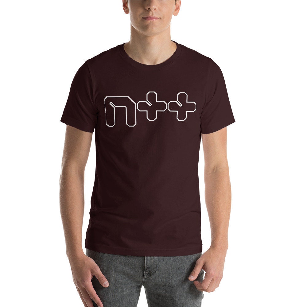 Nplusplus Icon N++ (NPLUSPLUS) Logo - WHITE- on Many Colours - Short-sleeve Unisex T ...