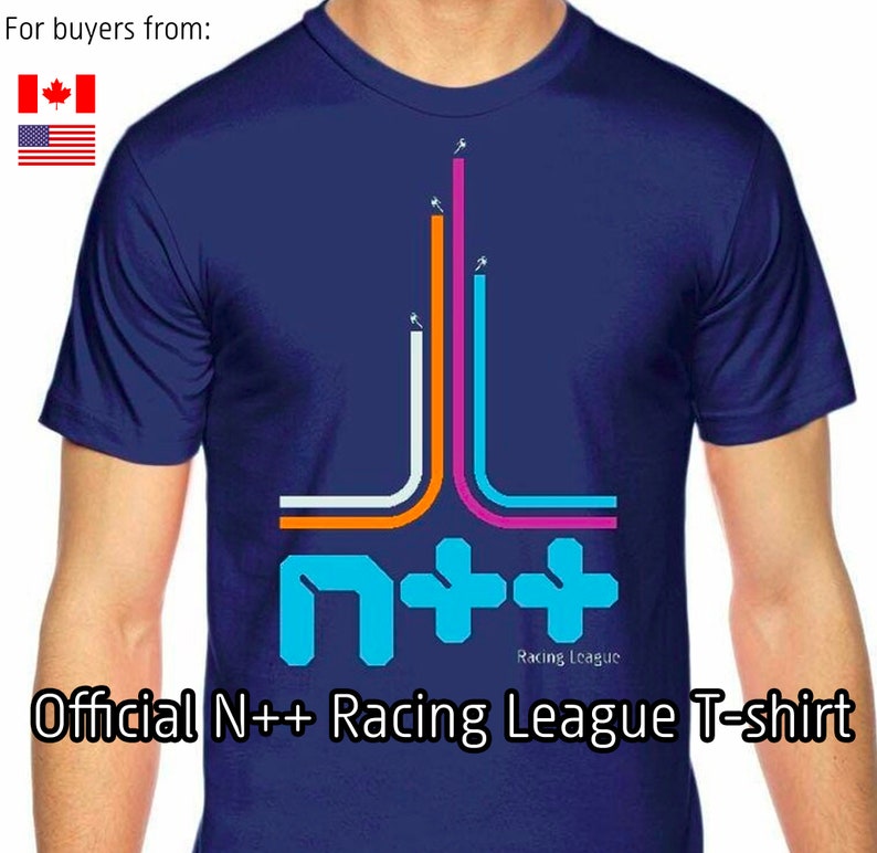 N NPLUSPLUS Racing League Official Tshirt American Apparel Unisex Fine Jersey Short-Sleeve T-Shirt 2001W image 1