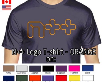 N++ (NPLUSPLUS) ORANGE logo - American Apparel Unisex Fine Jersey Short-Sleeve T-Shirt | 2001W